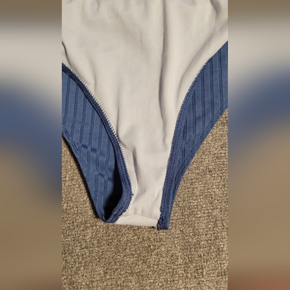 Women's Blue Ribbed Bikini Set - Picture 5 of 5